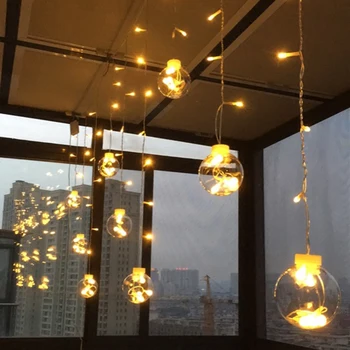 

LED Curtain Light Transparent Wishing Ball Light Indoor Bedroom Hanging Light Wedding New Year Christmas Decoration Light