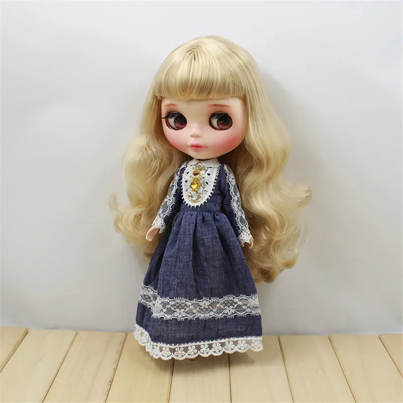 Blyth/Кукольное платье длинное винтажное платье с длинными рукавами подарок для девочек, подходит для 1/6 BJD куклы Azone ICY Blyth аксессуары для кукольной одежды