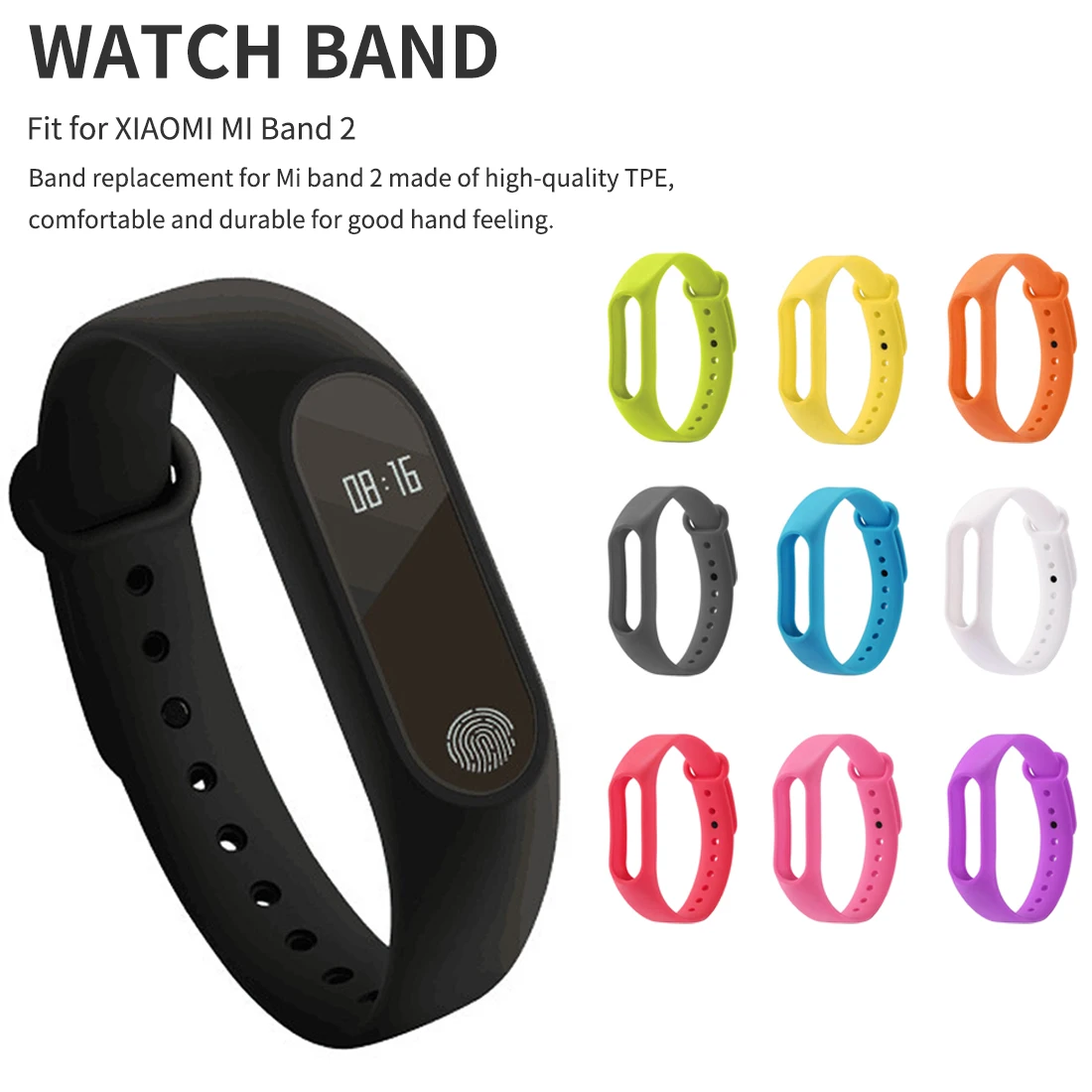 Силиконовый браслет на запястье для Xiaomi mi 2 ремешка для браслета mi band 2 спортивные наручные часы Смарт-браслет Сменный ремень