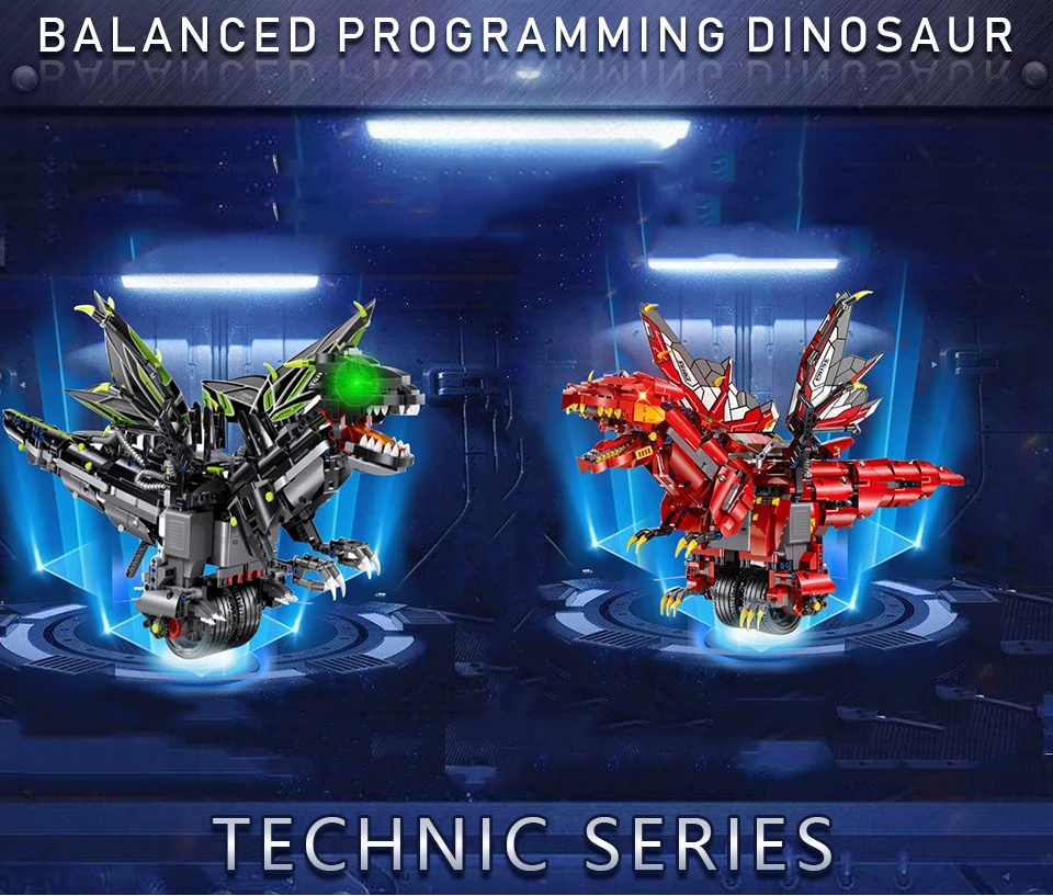 

Legoing Technic Car Series Creators APP Remote Control Balanced Programming Dinosaur DIY Children Assembled Building Blocks Toys