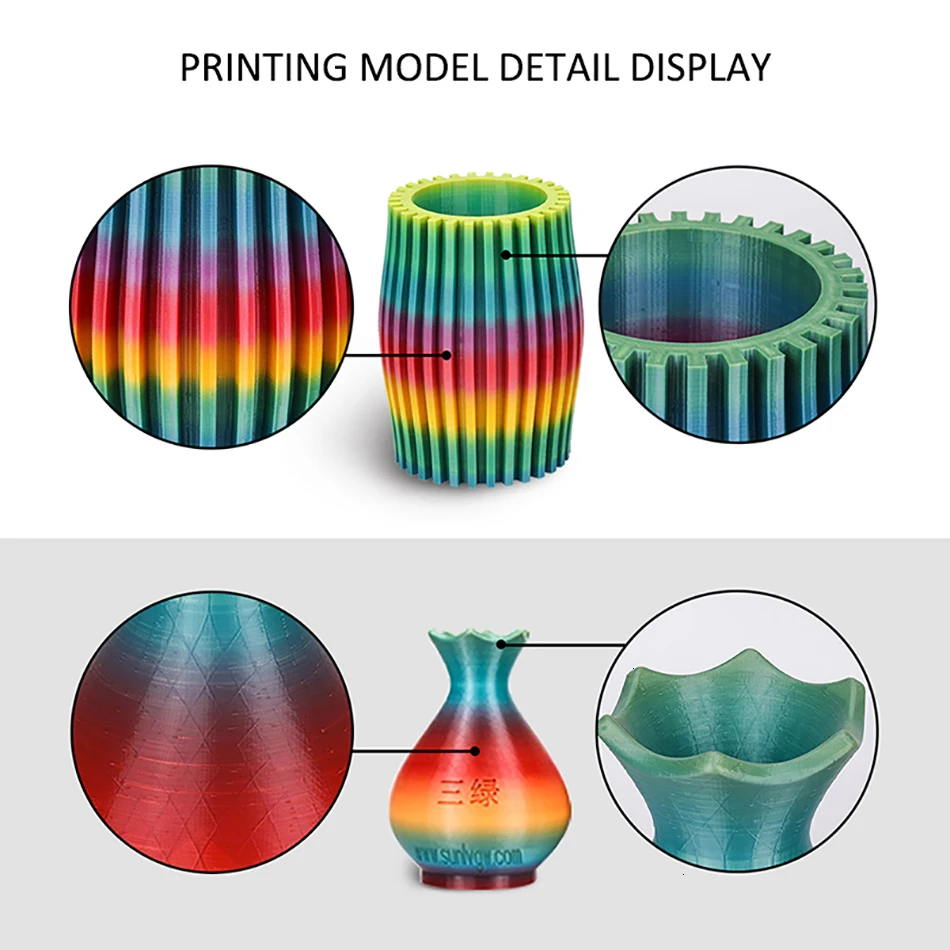 SUNLU Rainbow PLA Filament 1.75MM 1KG Colorful PLA Filament Dimension Accuracy+/-0.02mm New Arrival 3D Printer Material