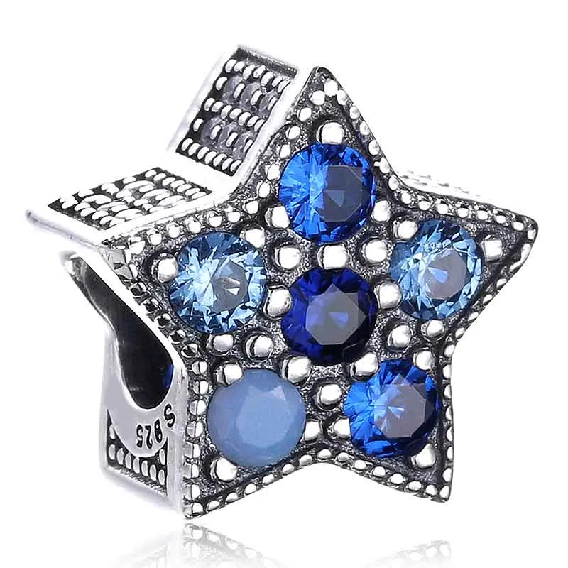 Original Bright Star With Multi-Colored Crystals Beads Fit 925 Sterling Silver Bead Charm Women Bracelet Diy Jewelry Original Bright Star With Multi-Colored Crystals Beads Fit 925 Sterling Silver Bead Charm Women Bracelet Diy Jewelry