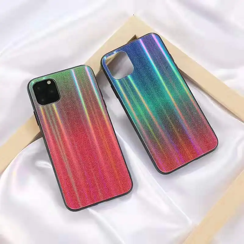 Чехол для Xiaomi 8 SE 9SE Lite CC9E Mix3, цветной градиентный лазерный чехол из закаленного стекла для Xiaomi Redmi Note 7 8 Pro K20 Pro Capa