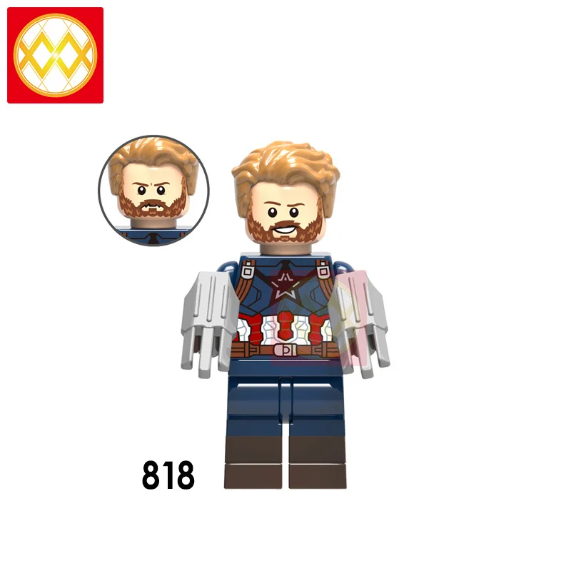Темно-синий 50 PCS Super Heroes Captain America Steve Rogers Marvel Hydra Agent Avengers Action Model Building Blocks Children Toys KT1031 - Цвет: Темно-синий
