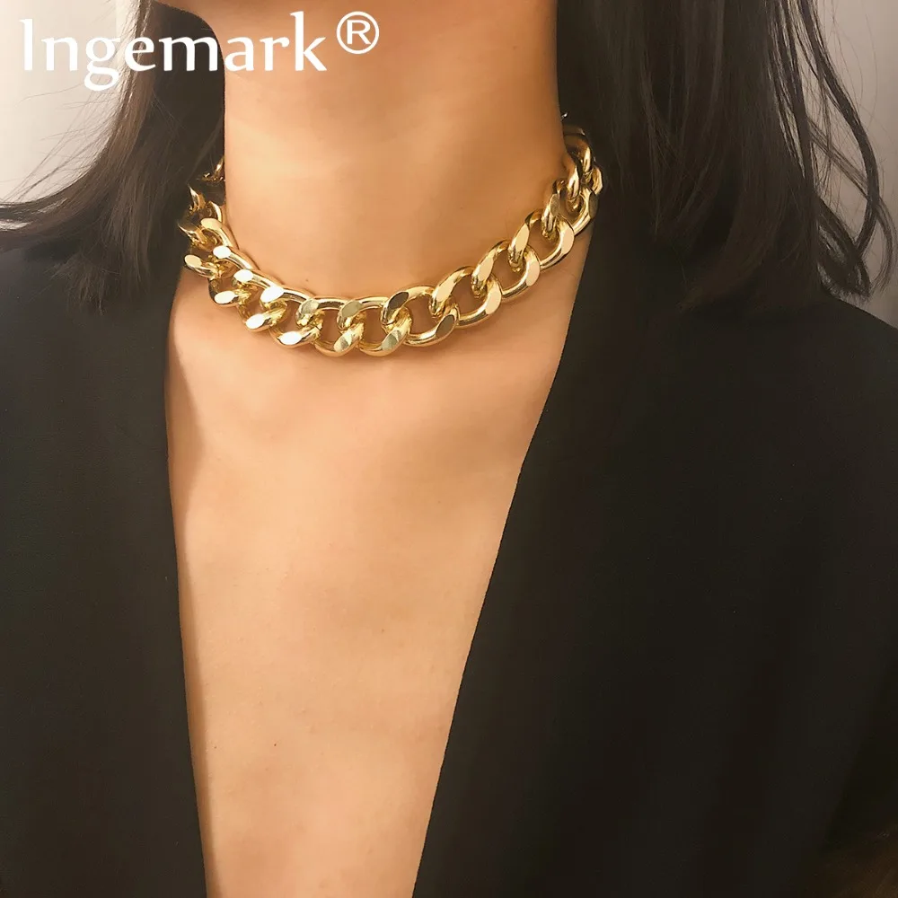 Ingemark Punk Miami Cuban Choker Necklace Collar Statement