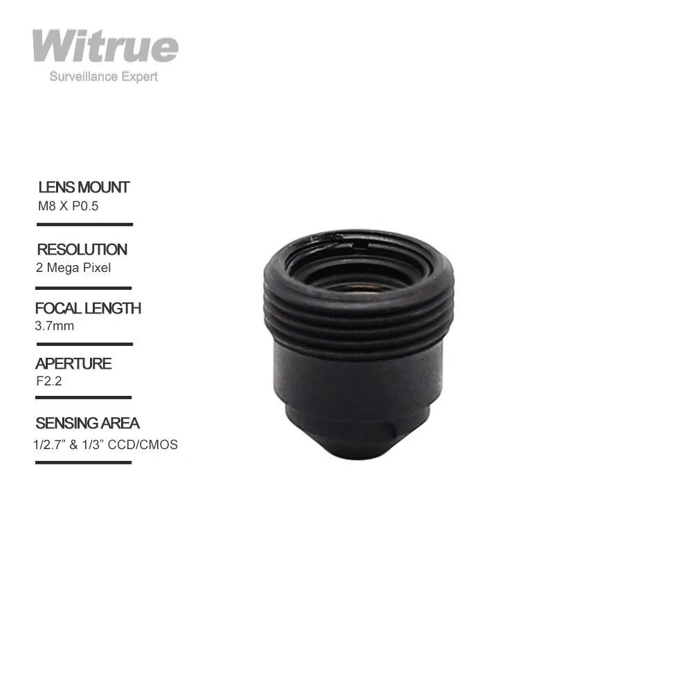 Witrue pinhole lente 3.7mm m8 x p0.5