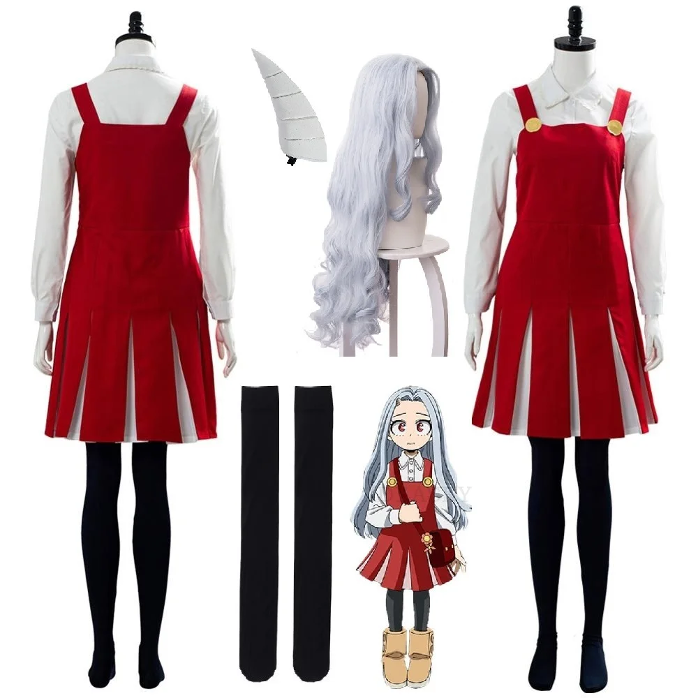 Anime Boku no My Hero Academia Season4 Eri Cosplay Costume Uniform Dress Halloween Wig socks |