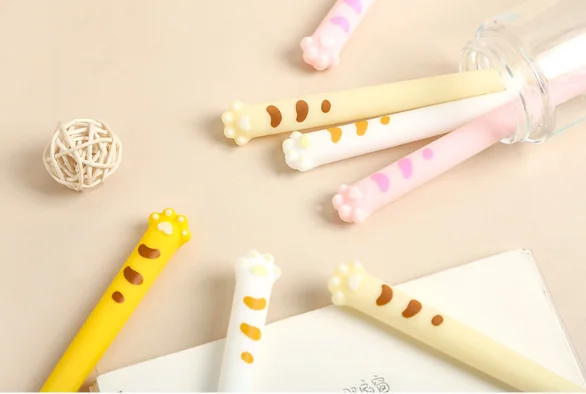 Gel Pen Wholesale Cute Cat Claws Soft Glue Neutral Pen Students Creative Pen Stationery Writing Tools 40pcs/Lot 0.5mm GP658