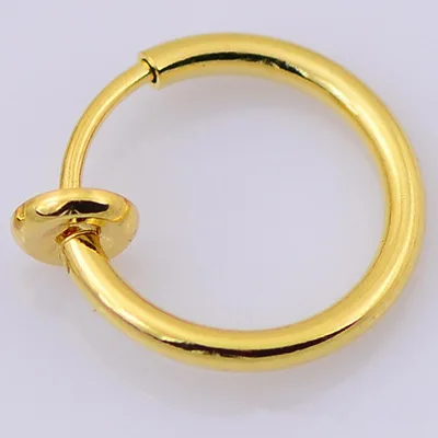1 Pair Gold 2 шт. клипсы для носа, губ, ушей, поддельные выдвижные серьги-кольца, серьги-перегородка ухо, серьги-гвоздики, Женские Ювелирные изделия, подарки - Окраска металла: 1 Pair Gold