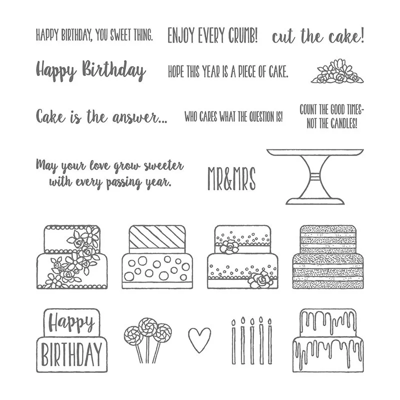 

Birthday cake Transparent Clear Stamps for DIY Scrapbooking/Card Making/Kids Christmas Fun Decoration Supplies