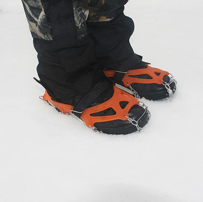 1 Pair 19 Teeth crampons Non-slip Ice Snow Climbing Anti-slip Shoe Covers Spike Cleats Crampons Anti-slip Overshoes Lsize