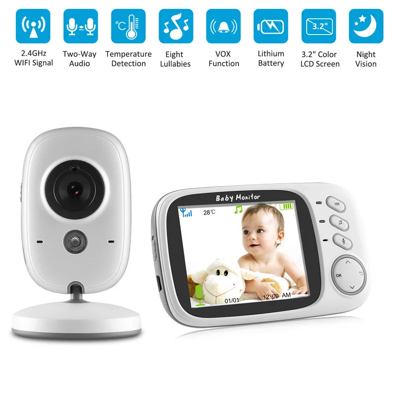 Беспроводной 2,4 ГГц цифровой цветной видеоняня с ЖК-монитором cam детский монитор аудио видео ночного видения камера няня камера