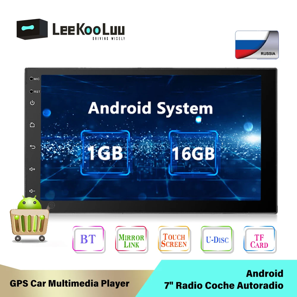 LeeKooLuu 7&quot Multimedia Player 2din Car radio Android GPS Autoradio Bluetooth WIFI MirrorLink Radio Stero 1+16G Coche | Автомобили и