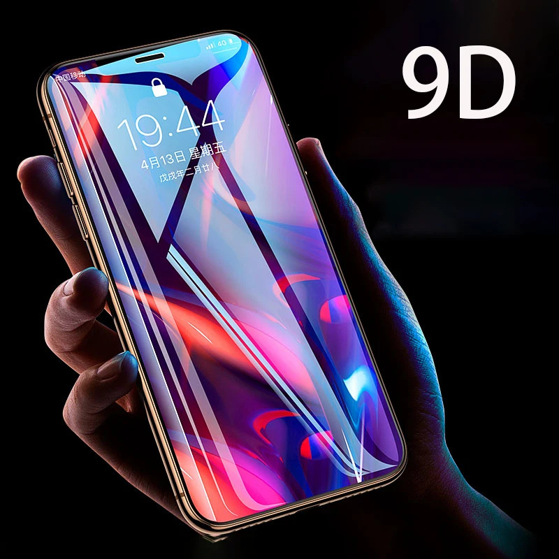 Закаленное стекло 9D для iPhone 11 Защита экрана 12 Pro Max Mini Xs XR XS стекло|Защитные стёкла