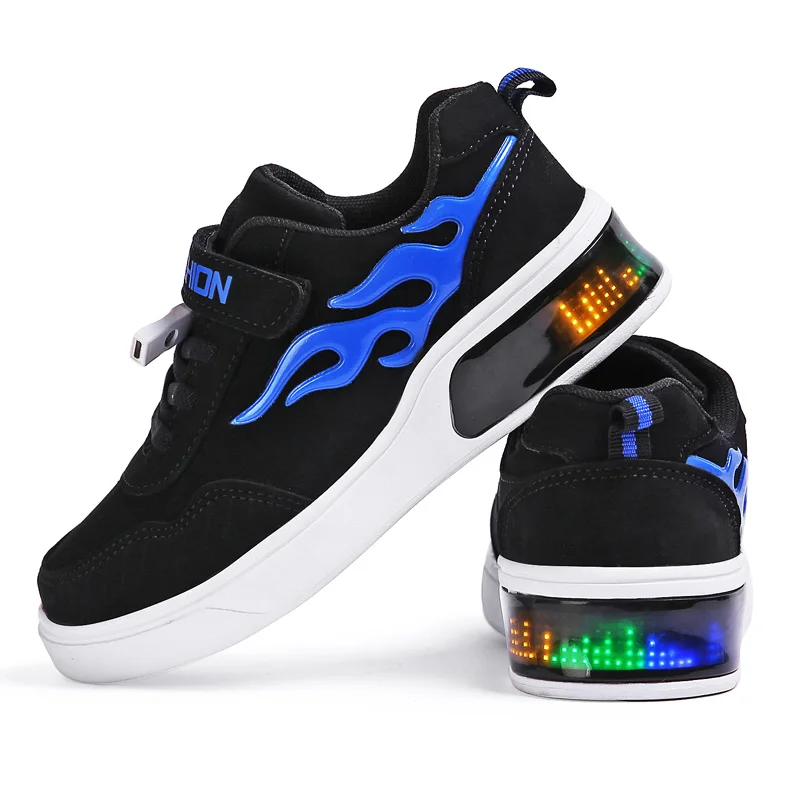 Синяя детская обувь; Лидер продаж; светящаяся обувь с подсветкой для мальчиков и девочек; спортивная обувь с usb-зарядкой; повседневная обувь со светодиодной подсветкой; Детские светящиеся кроссовки