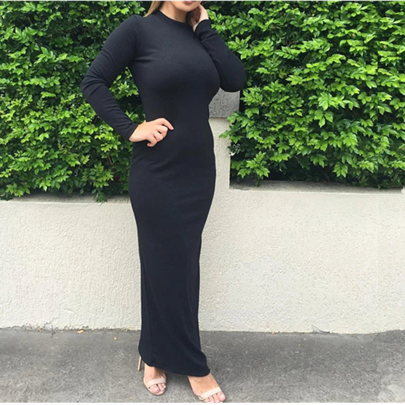 Женское мусульманское Макси платье Abaya скромное облегающее длиной до щиколотки