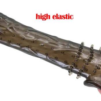 21cm Realistic Condom Penis Extend Sleeve Reusable Dildo Enhancer Enlargement Lock Sperm Sleeve Delay Ejaculation Sex Toys 4