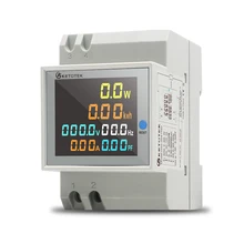 

Din Rail Wattmeter Voltmeter Ammeter Power Meter AC 40-300V 80-300V 0-100A Volt Amp Power Factor Energy Voltage Current Meter