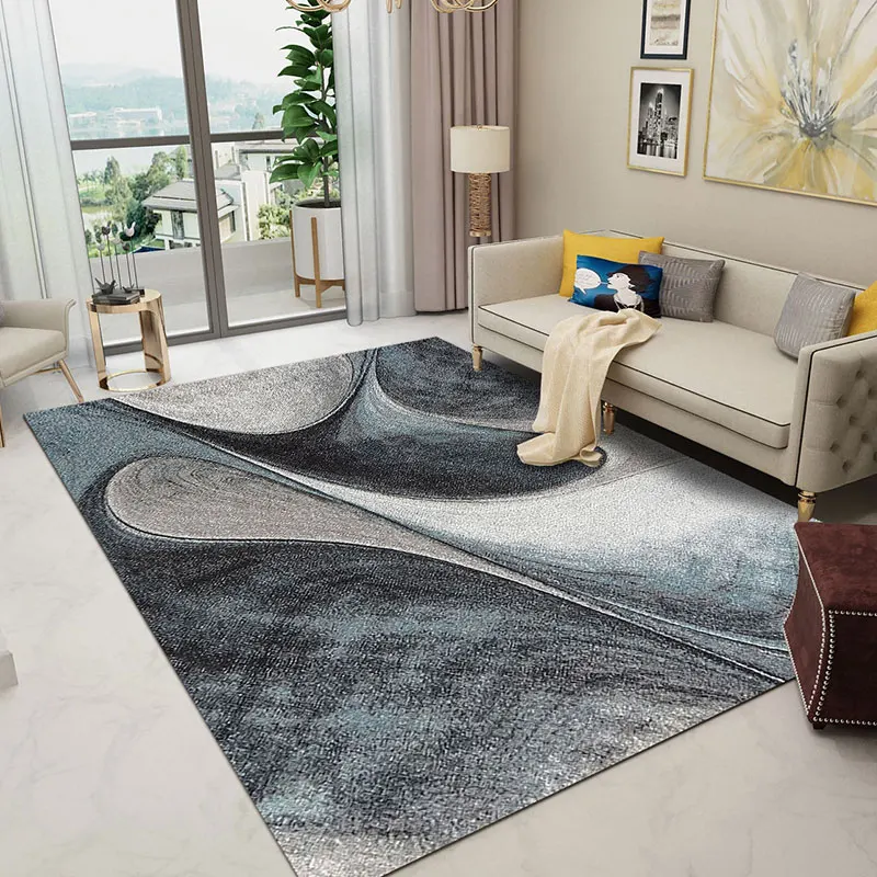 

Woven sofa carpet bedroom living room tea table custom Nordic simple modern home room rectangular Abstract mat