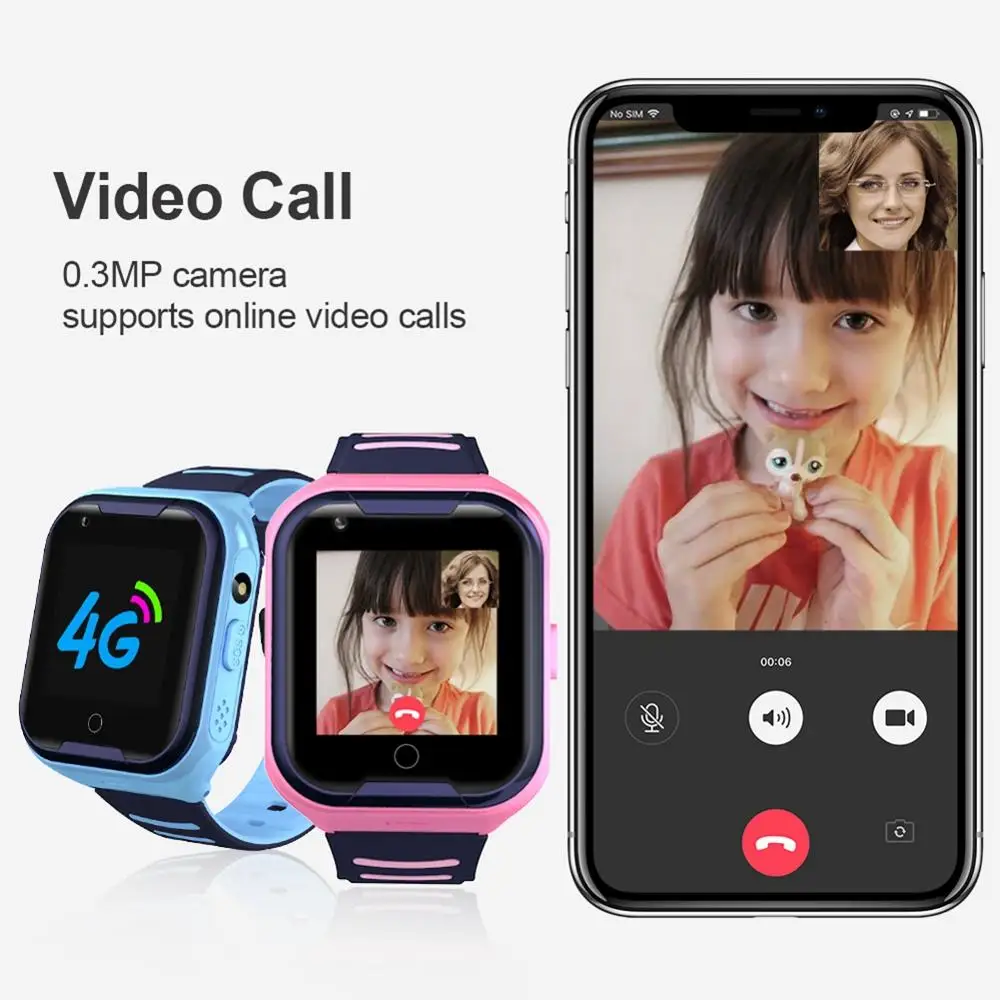 TD02 Children Smart Watch GPS 4G Full Touch Phone Watch With Camera Waterproof Kids Watches SOS Support SIM Card Video Call