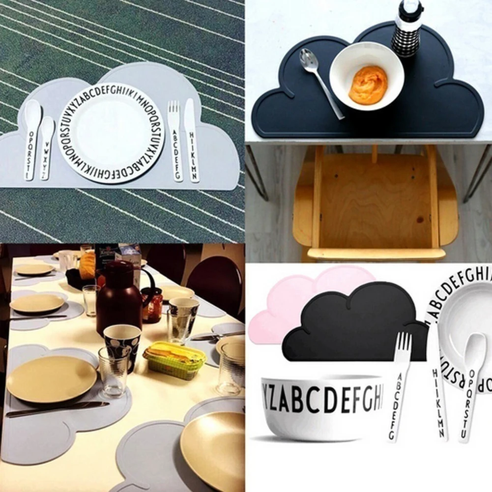 Коврик для стола с мультяшными облаками силиконовая подстилка термостойкая