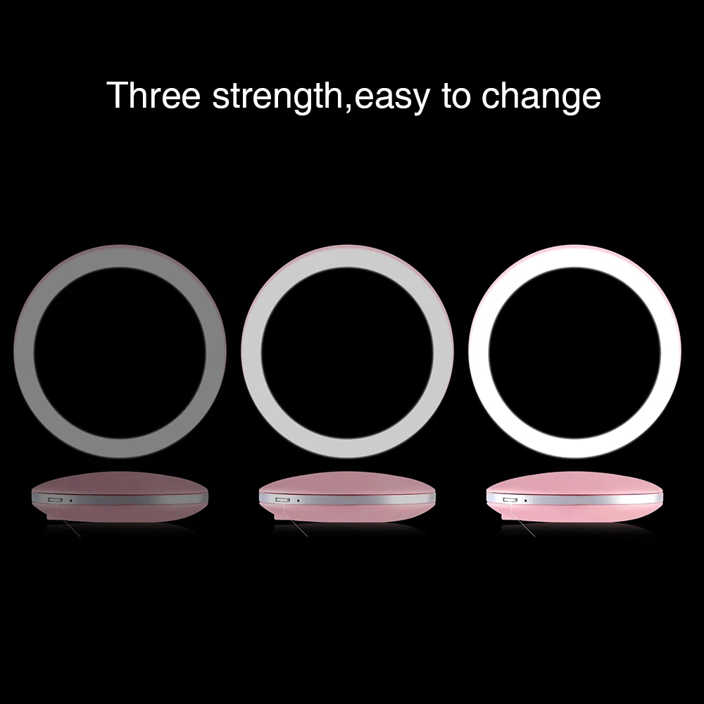 3X Magnifying Foldable LED Light Mini Makeup Mirror Compact Pocket Face Lip Cosmetic Mirror Travel Portable 4