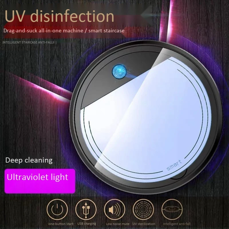 Top Sale Rechargeable Smart Vacuum Cleaners Robot 4 in 1 3200Pa USB Auto Smart Sweeping Dry Wet Mop UV Sterilizer Strong Suction