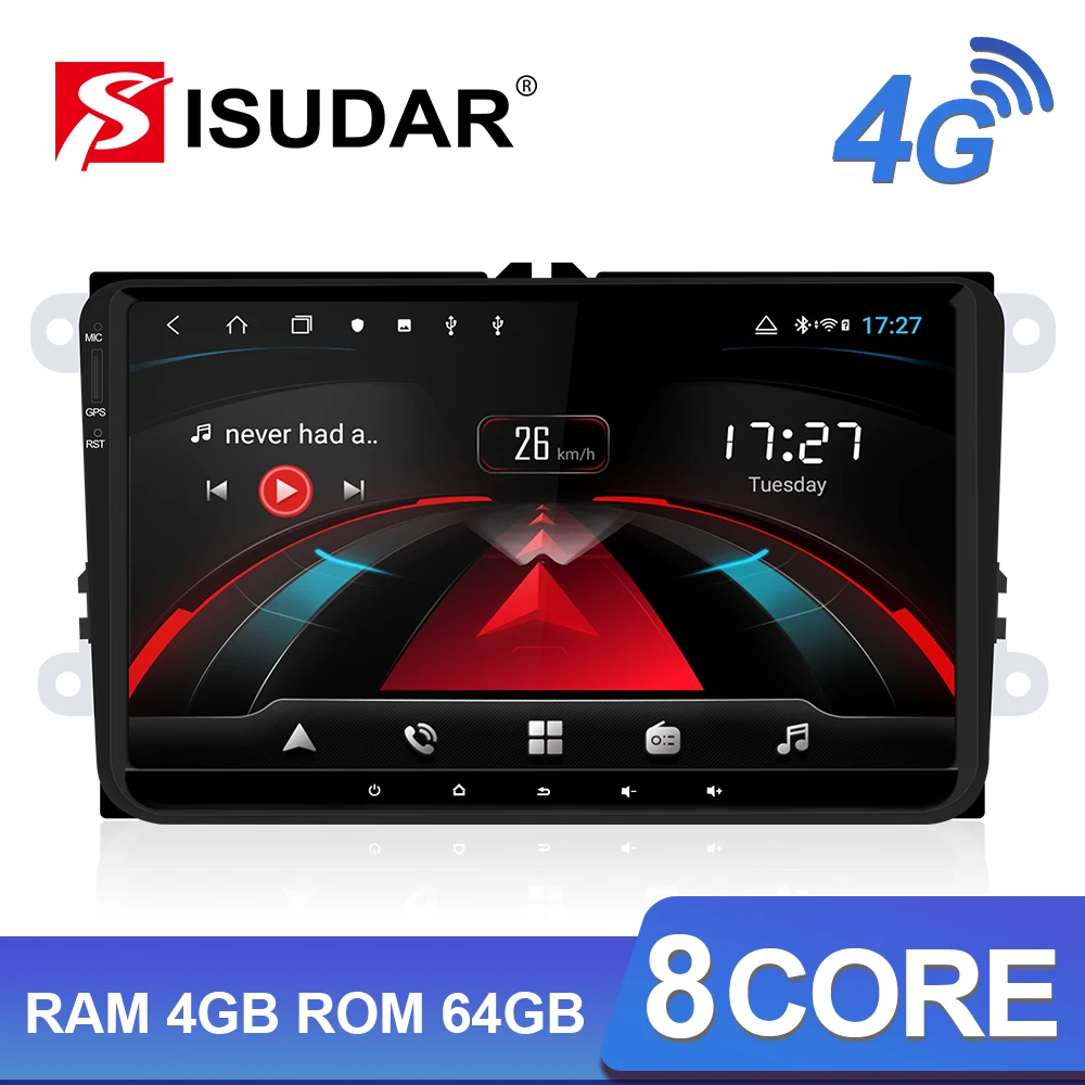 

Isudar H53 4G Android Car Multimedia 1 Din Stereo For Volkswagen/VW/POLO/PASSAT/Golf/Skoda/Fabia IPS GPS Radio DVR 1080P Camera