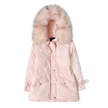 Пальто из натурального меха с воротником из натурального Лисьего меха, зимняя куртка для женщин, свободное короткое пуховое пальто, куртка-пуховик из белого утиного пуха, толстая теплая пуховая парка