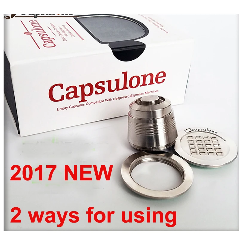 

new arrive/2 way use/free shipping Capsulone Stainless Steel Metal capsule compatible for Nespresso coffee Machine