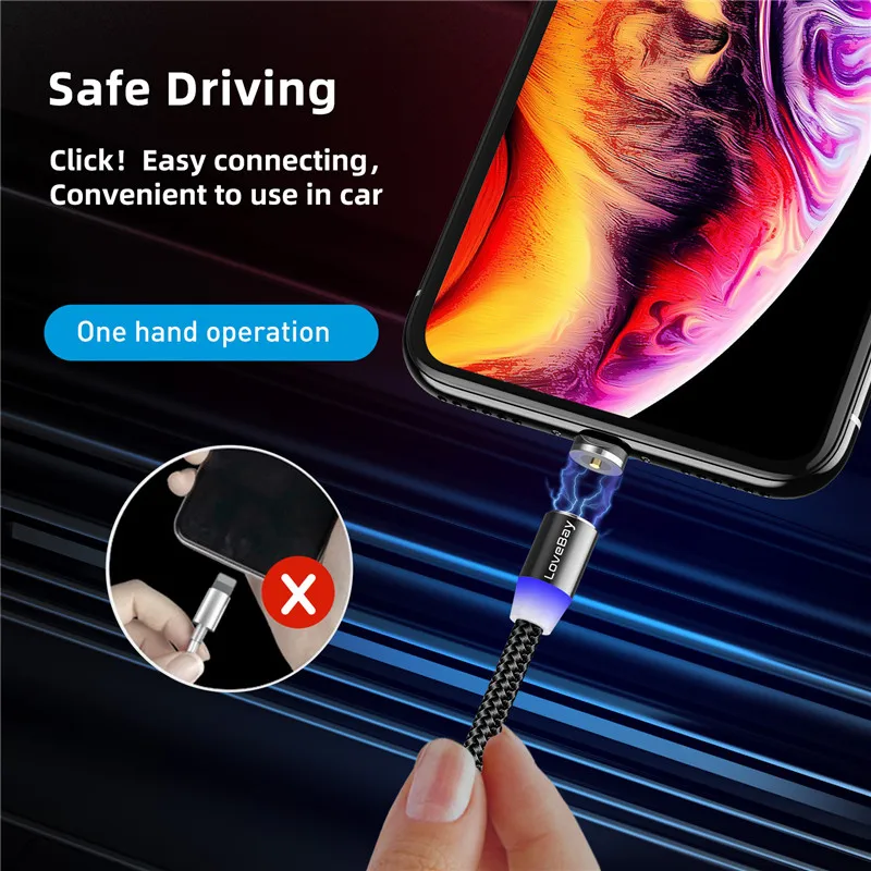 Lovebay Магнитный USB кабель для быстрой зарядки для Iphone TYPE-C Micro USB шнур Магнит Micro USB кабель для мобильного телефона USB шнур