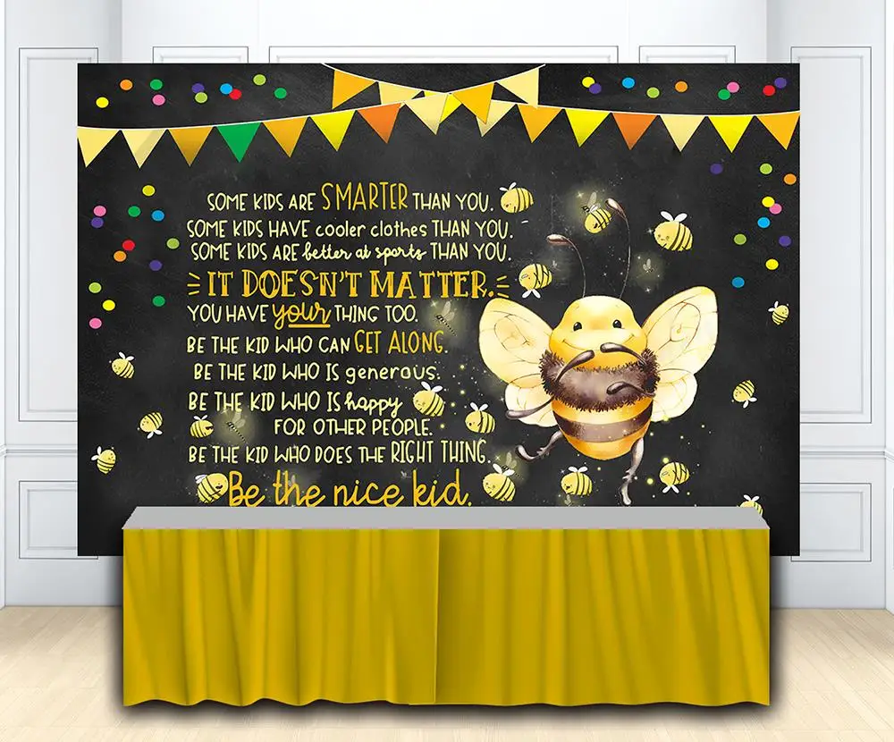 Back to School блеск Bee тема вечерние фон мультфильм доска Дети для фотосъемки с