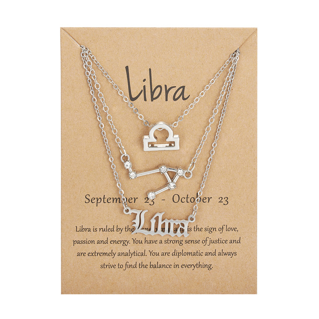 12 Constellation Pendant Necklaces Couple Lover Fashion Cardboard Star Zodiac Sign Charm Pisces Necklace Jewelry Gifts