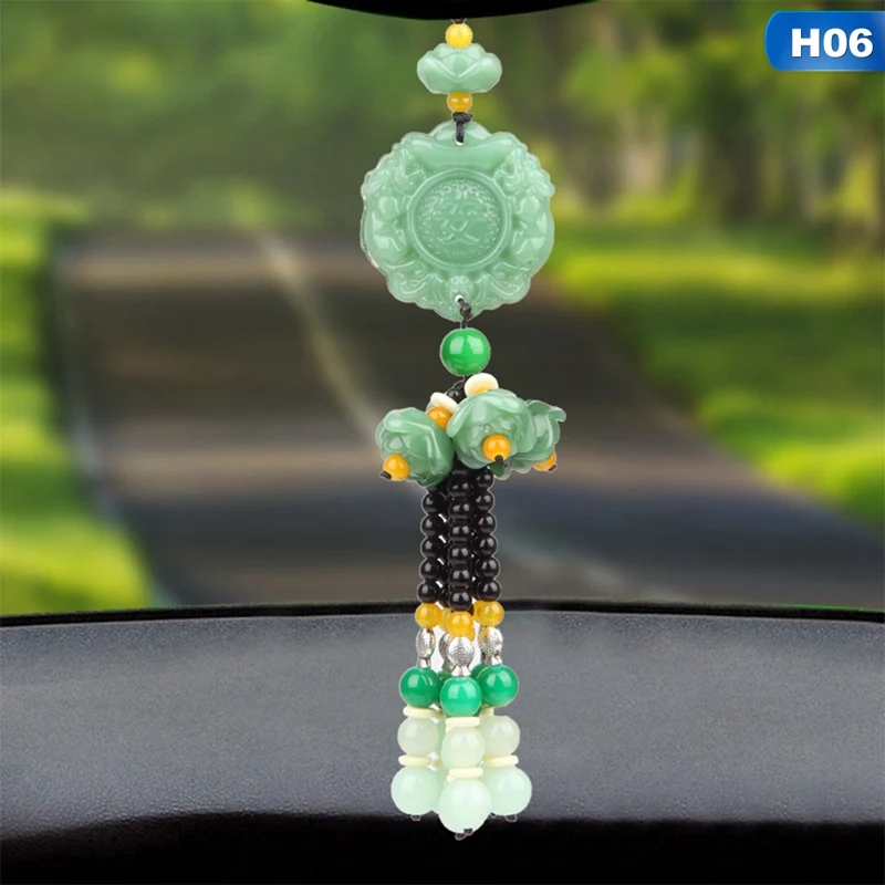 Автомобильный кулон из нефрита Для отважных солдат Gourd Guan Yin Maitreya, авто интерьерное зеркало заднего вида, украшение, украшение, аксессуары