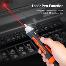 NJTY портативный бесконтактный Тестер Напряжения переменного тока в форме ручки V~ детектор сигналов тревоги звук и светильник сигнализации и светодиодный светильник вспышки и лазерная ручка