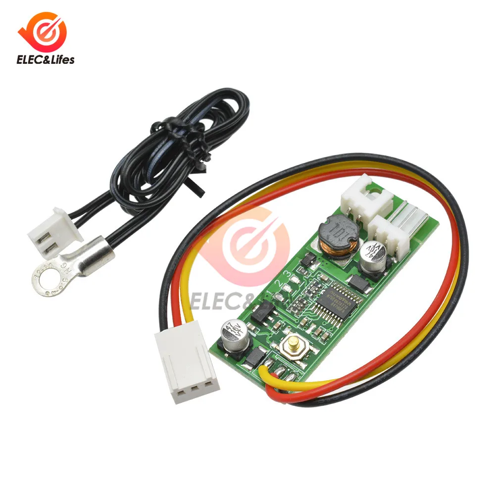 DC Motor Speed Controller DC 12V 2-3 Wire Temperature Control Denoised Speed Controller Governor Regulator with Probe ON/OFF for Computer PC Fan/alarm
