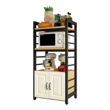 

Kitchen Shelf Storage Rack Microwave Oven Floor Cabinet Multi With storage rack peg board
