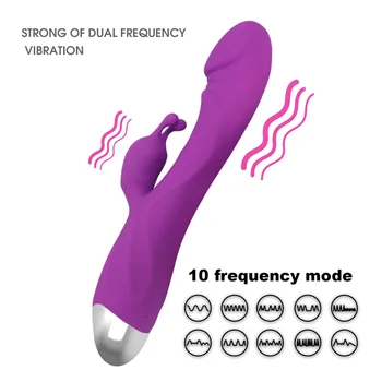 Rabbit Vibrators for women Massager waterproof vaginal thrust G Spot 10 Speed Clitoral Massager silent rechargable Dildo konijn 3