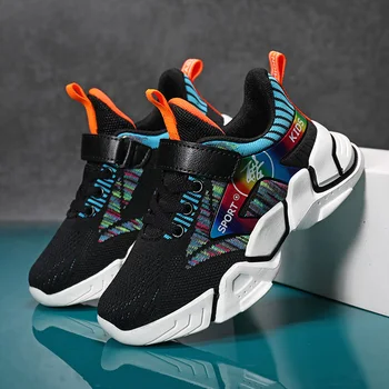 

2020 New Kids Walking Sneakers Light Weight Boys Casual School Shoes Hook & Loop Kids Fashion Shoes Anti Slip Teenage Sneakers