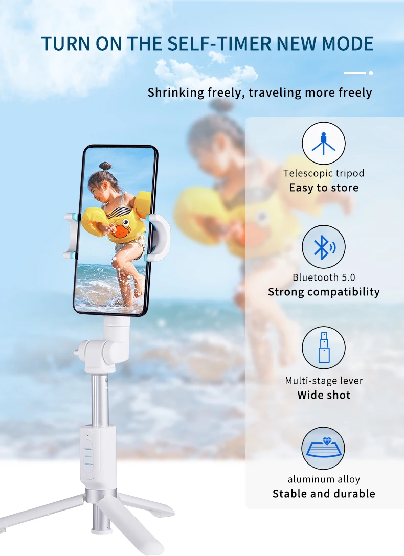 360 ° карусель Bluetooth 5,0 селфи палка штатив стабилизирующий монопод для мобильного телефона смартфон 360 ° Вращение дистанционное управление