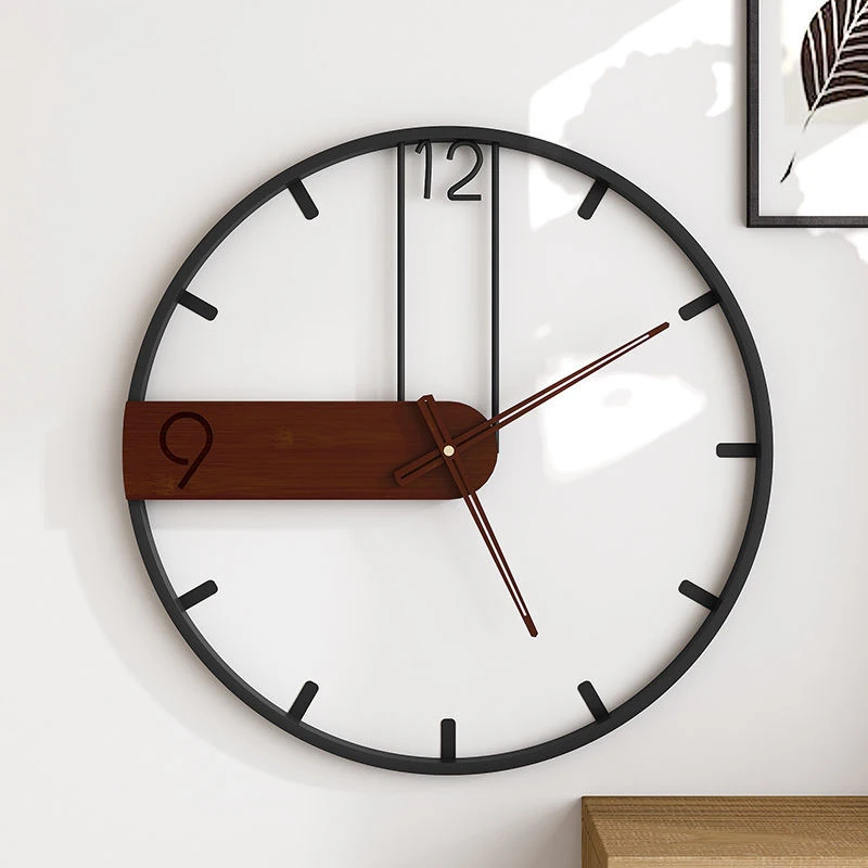 Retro Metal Walnut Mute Wall Clock A  