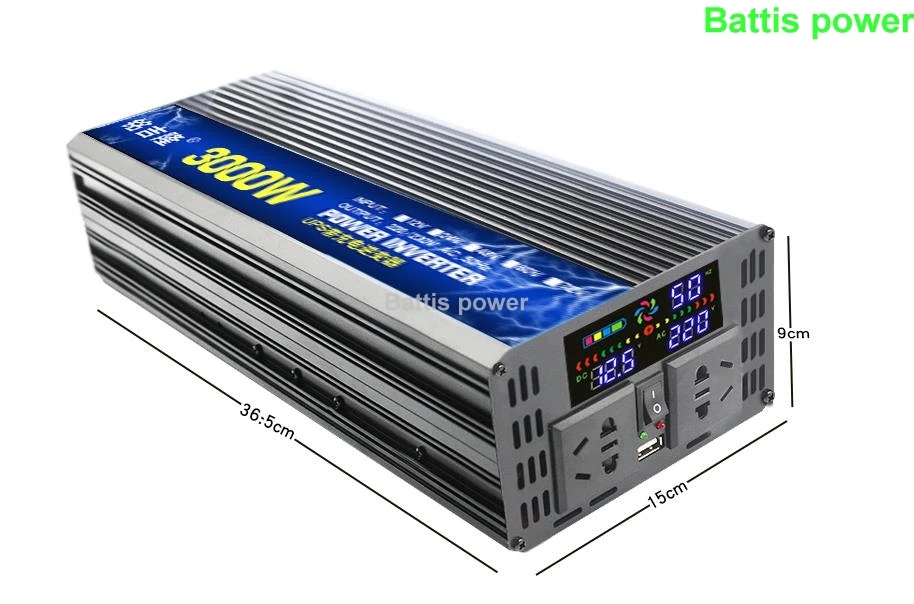 Инвертор 12V 220V 800/3000/6000 W 10000W 12000W 12KW Напряжение трансформатор с немодулированным синусоидальным сигналом Мощность инвертор DC12V к переменному току 220V