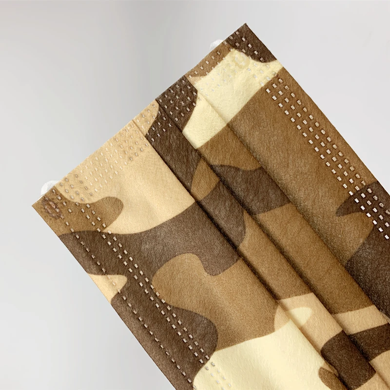 Brown Camouflage Protective Disposable Face Mask Mаска Mаски Mascarillas Adulto Masque Mascarilla Camuflaje Mondmasker Winter
