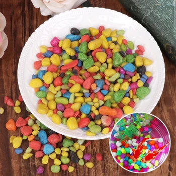 

Aquarium Fish Tank Decoration Sand Marble Ornaments Grave Stones Pebbles Rainbow LX9C