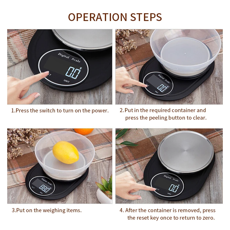 Цифровые кухонные весы с ЖК дисплеем многофункциональные пищевые из нержавеющей