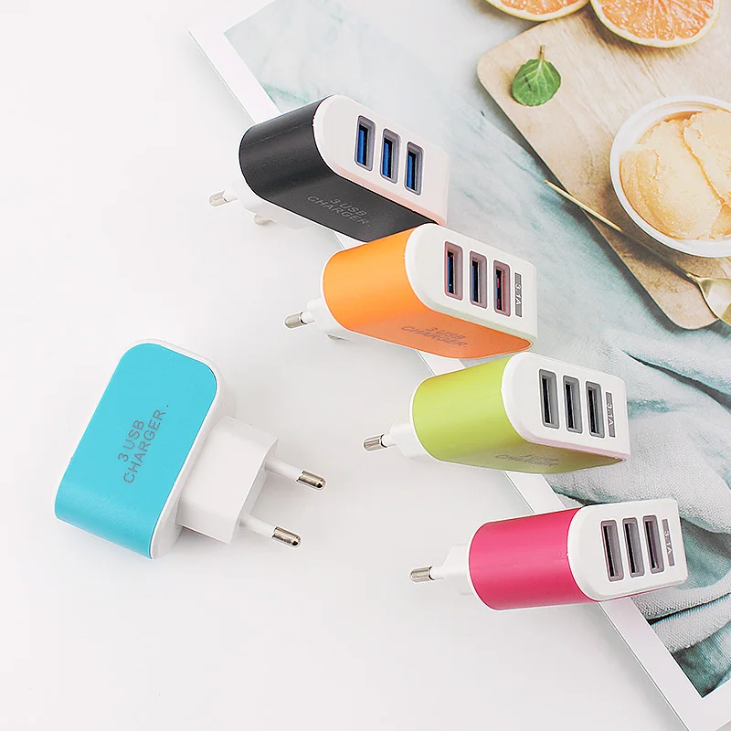 Адаптер переменного и постоянного тока 5 В 3 USB-порта настенный блок питания