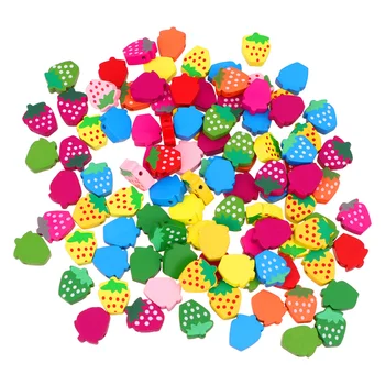 

1 Set 100pcs DIY Flat Base Multi-color Handmade Strawberry Shape String Beads DIY Jewelry Making Supplies (Colorful)