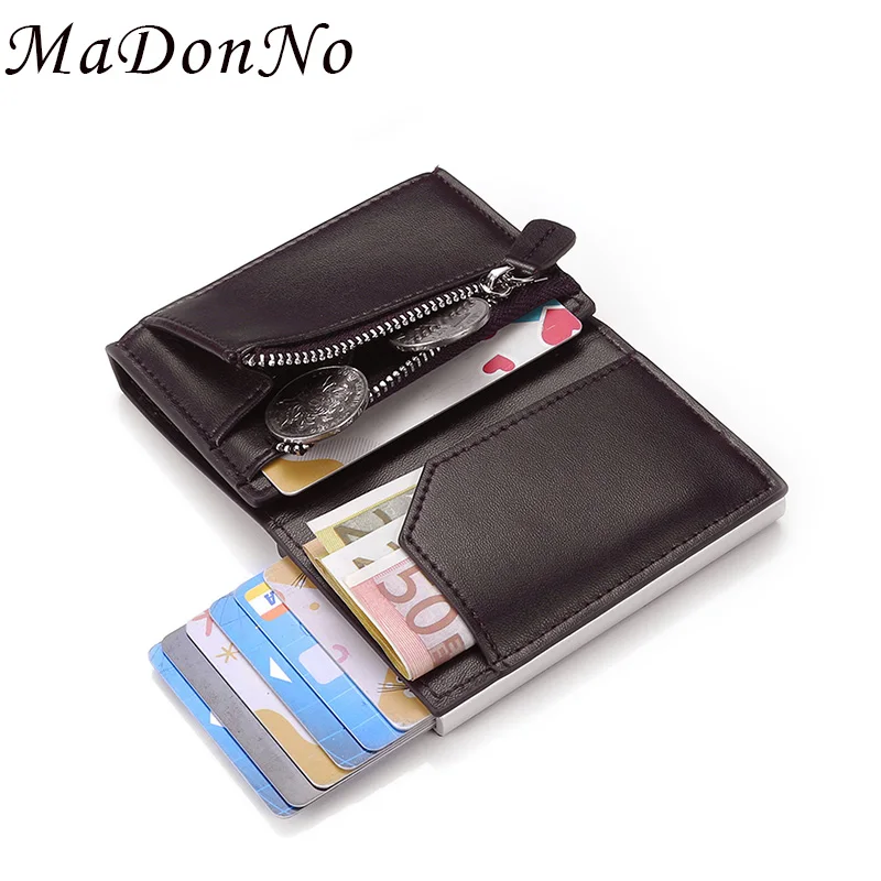 Маленький кошелек с отделением для карт и монет Rfid-защитой модный мужской тонкий