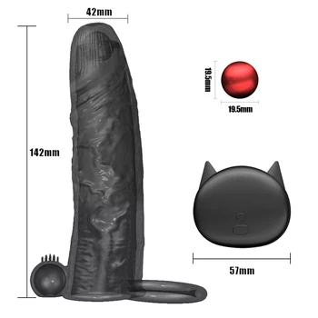 Vibrating Condoms Enlargement For Men Reusable Condoms Dildo Vibrator Penis Ring Sleeve Adult Sex Shop Sex Toy for Couples 5
