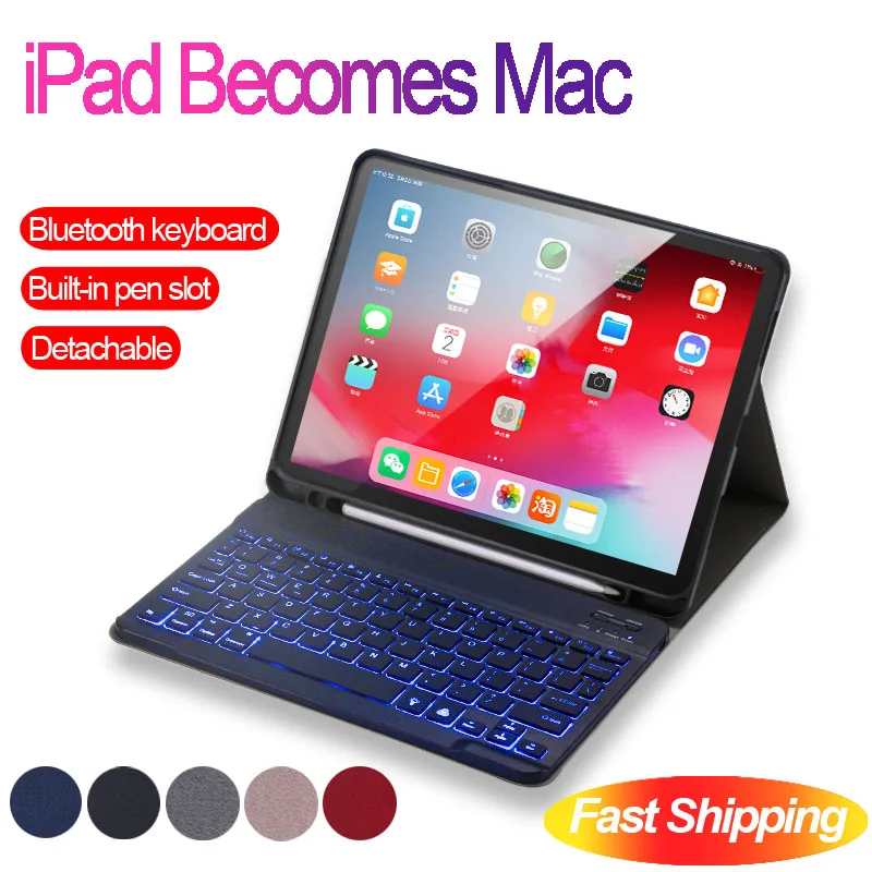 Top Flip Backlit Keyboard for Apple iPad 9.7 2017 2018 5th 6th Generation Bluetooth Keyboard Case f